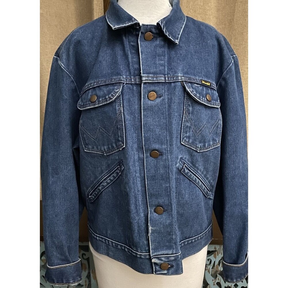 RARE Vintage 70’s Wrangler  Jacket Sz 44 Denim Wash Made In USA EXCELLENT COND.